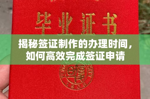 甘南揭秘签证制作的办理时间，如何高效完成签证申请