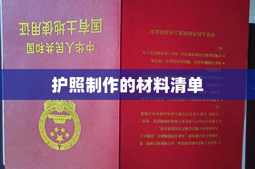 甘南护照制作的材料清单