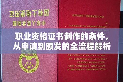 甘南职业资格证书制作的条件，从申请到颁发的全流程解析