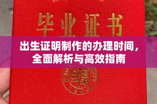 甘南出生证明制作的办理时间，全面解析与高效指南