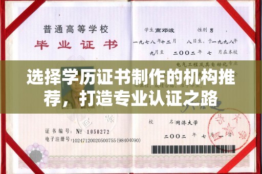 甘南选择学历证书制作的机构推荐，打造专业认证之路